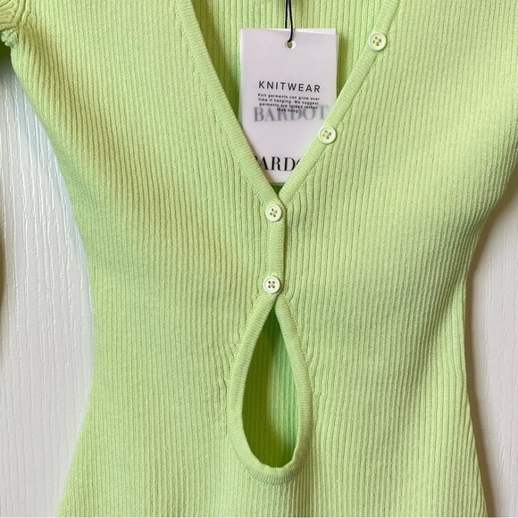 Bardot Rosario Knit Bodysuit In Lime Size XSmall NWT - Picture 5 of 11